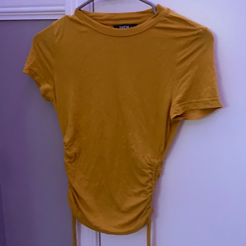 Shein mustard top with side strings
